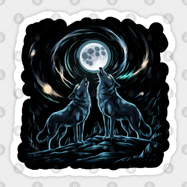Moonlit Howl Sticker by MakerMind8.2
